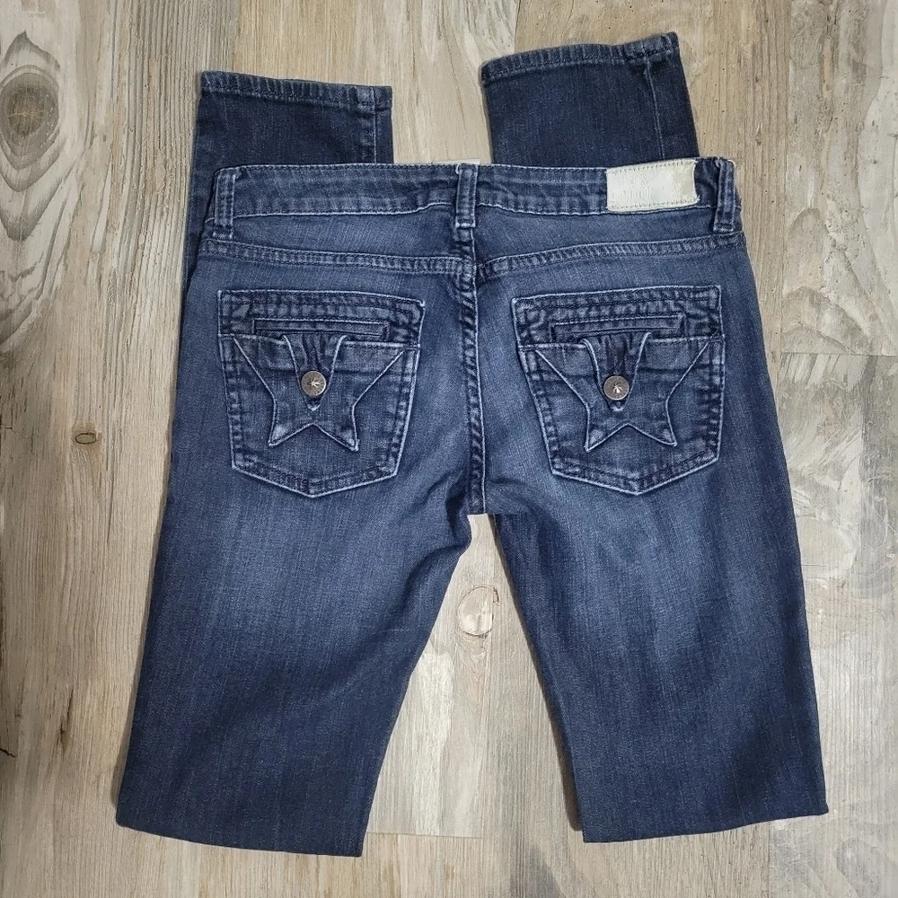 People's Liberation distressed skinny jeans size 25 with star pockets